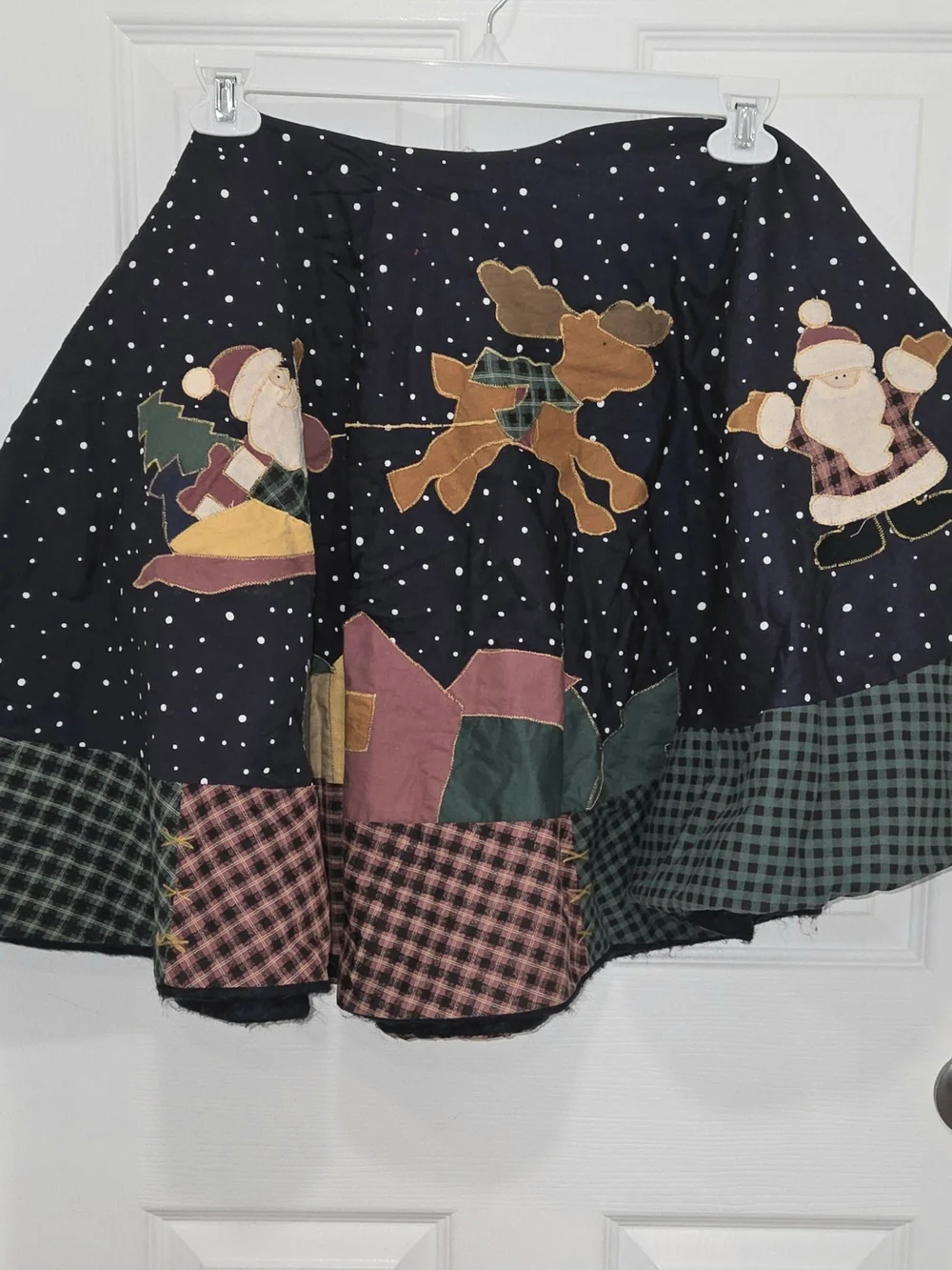 Christmas Tree Skirt Santa Sled Reindeer Snowman Rustic Farmhouse 50